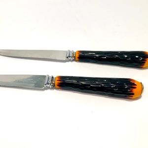 Vintage Westall Richardson 2 Stainless Steel Steak Knives Sheffield England